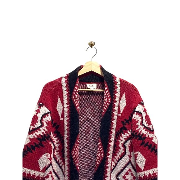 Bibi Southwestern Print Duster Cardigan Red Size XL - Picture 6 of 14